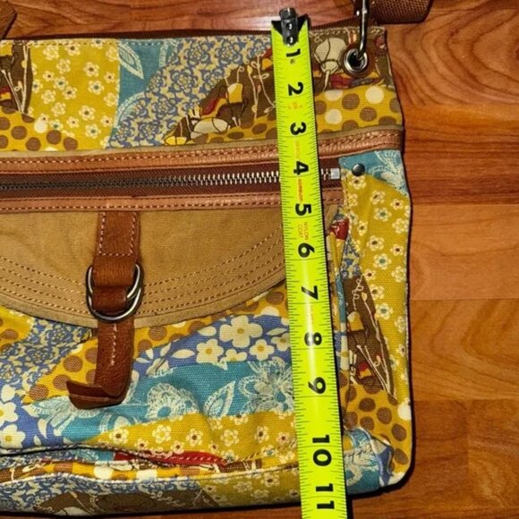 FOSSIL Maddox Shoulder/Cross Body Bag - Canvas/Leather - Neutral Boho Floral - Picture 10 of 10